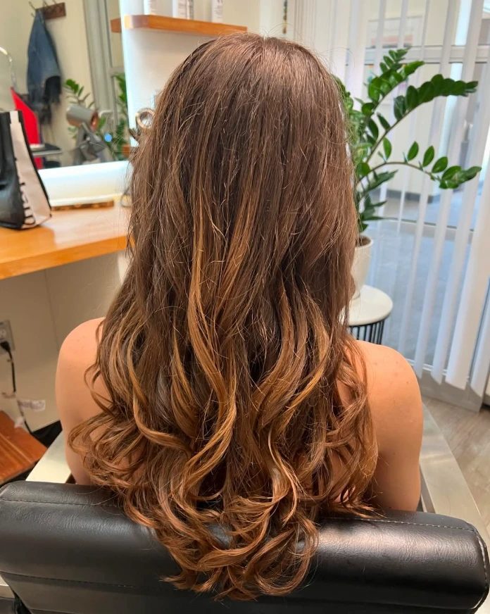Balayage color and soft curls by MW Hair Salon